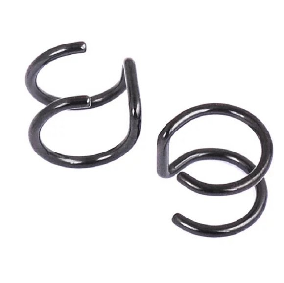 Pair of Double Ear Cuff Clip Earnings Gold Color - Picture 5 of 7